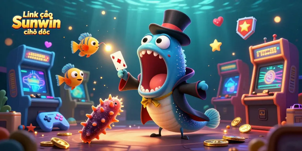 Experience the magic of Link vào Sunwin chính thức with a dazzling underwater casino scene featuring unique sea creatures.