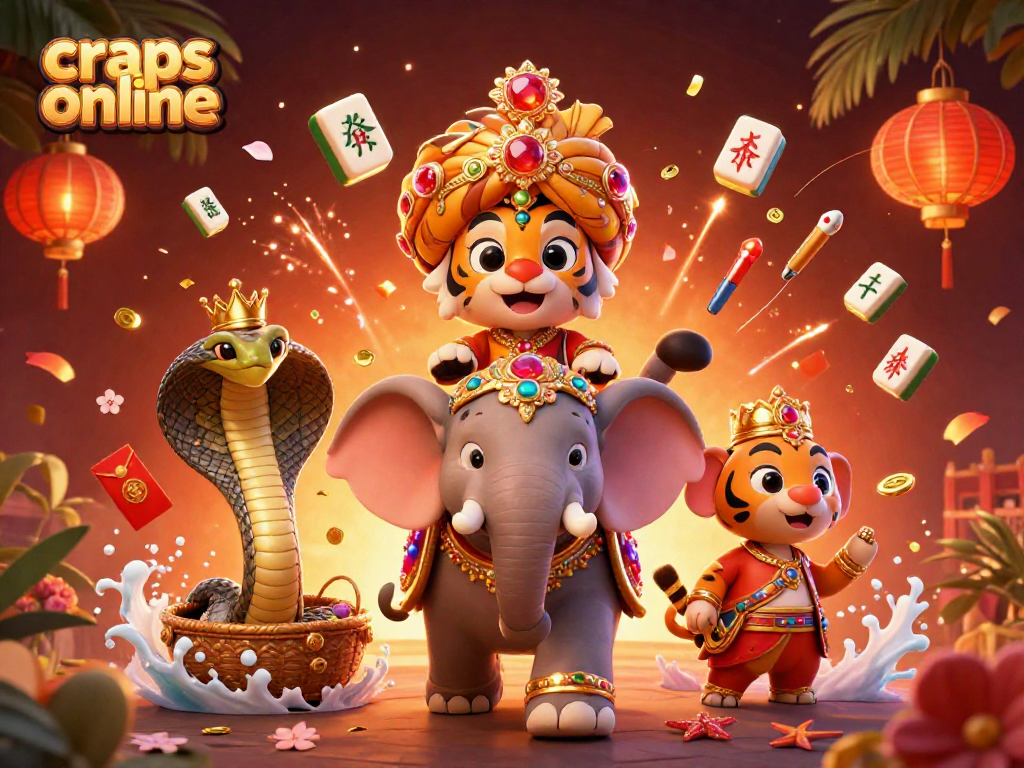 Craps online scene showcasing a vibrant 3D colorful festival atmosphere for players.