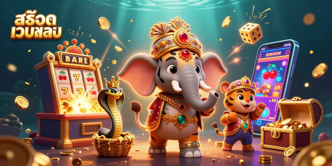 Experience the thrill of สล็อตเว็บตรง with vibrant casino elements bursting with excitement and energy.