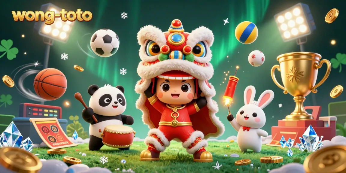 wong-toto showcases a vibrant celebration of gaming with dynamic 3D characters and sports elements
