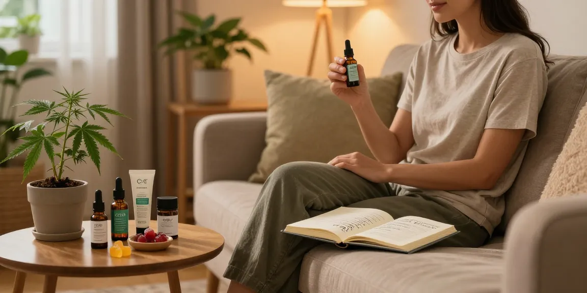 Experience cannabis delivery with premium CBD oil and organic wellness products in a serene living room.