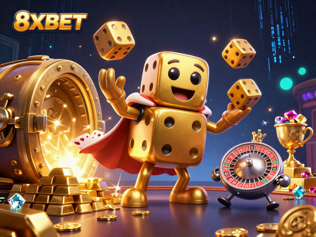 Experience the excitement of 8XBET with vibrant casino elements in an engaging online gaming scene.