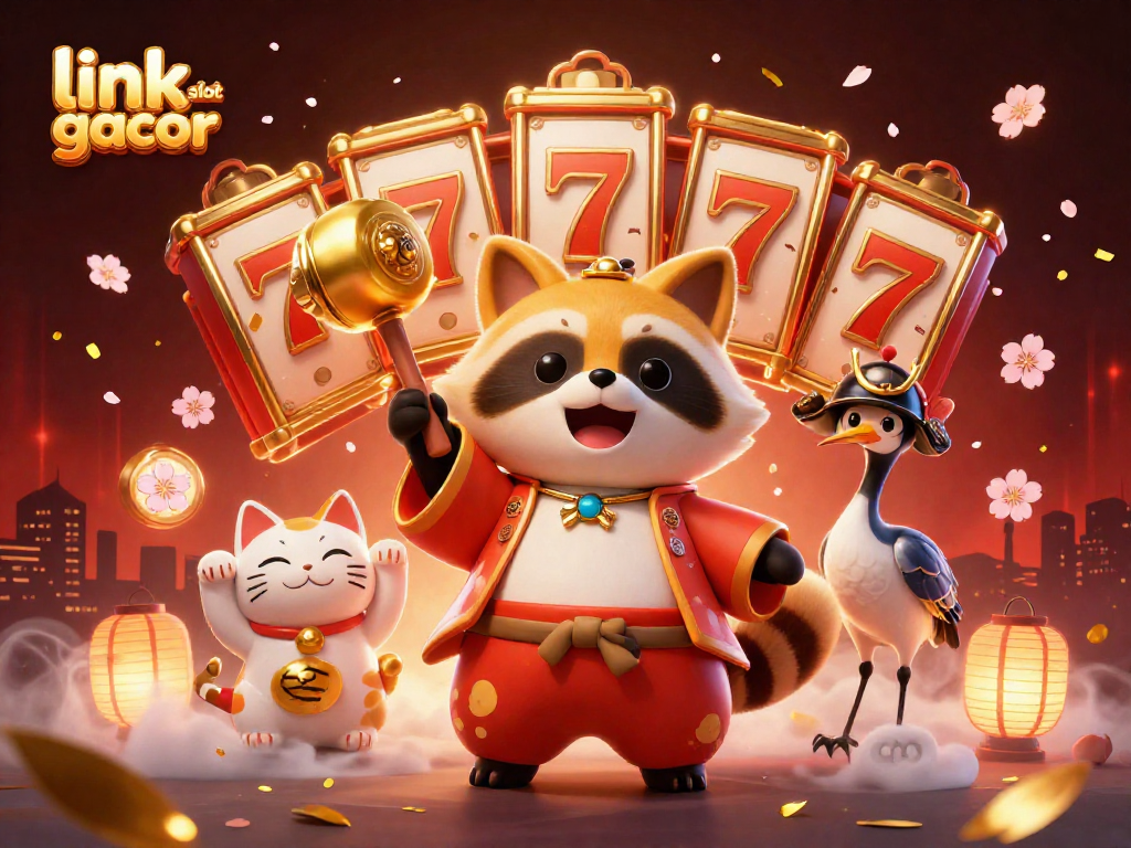 Spin to win with link slot gacor at this vibrant 3D casino illustration showcasing luck and excitement.