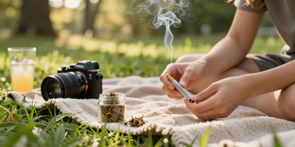 Enjoying thc shake outdoors with a relaxing vibe, kief and cannabis trim included.