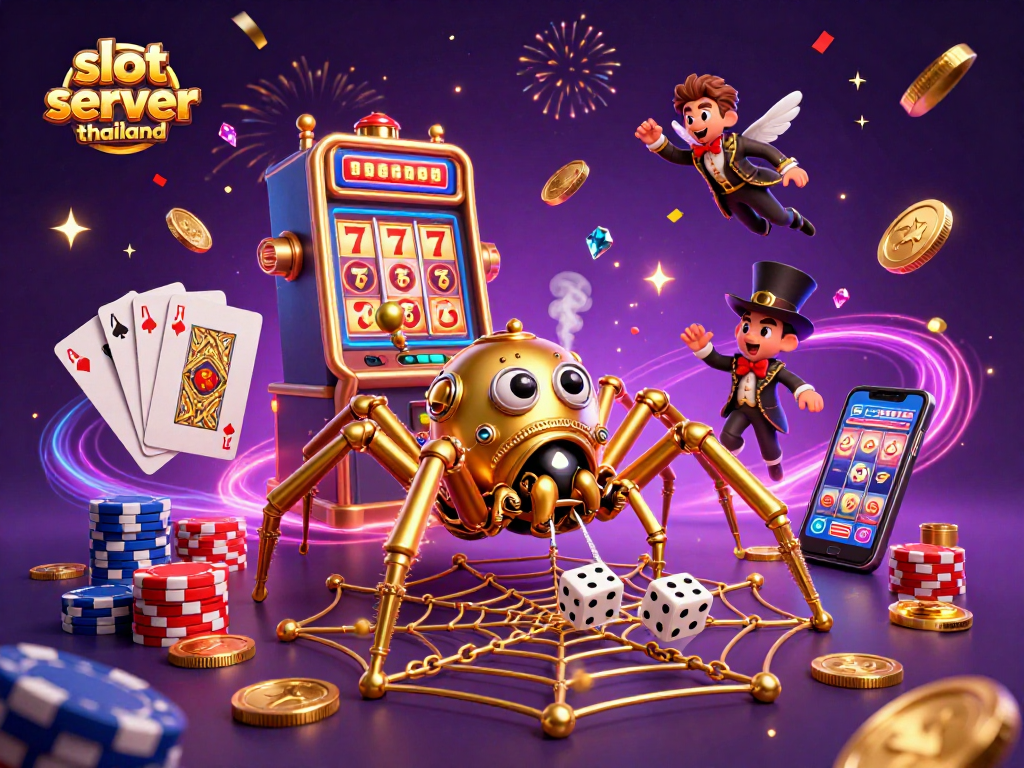 Engage with thrilling action on the slot server thailand with cascading coins and vibrant slot reels.