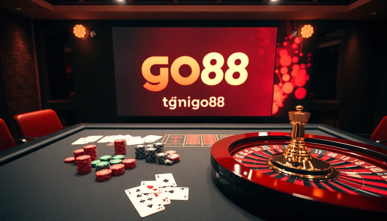 Experience the excitement of tải go88 with high-stakes poker chips and vibrant casino ambiance.