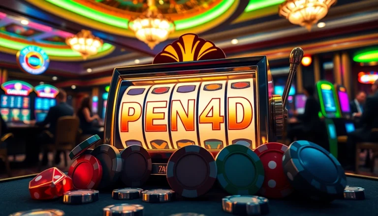 Experience winning at the slot machine PEN4D with vibrant chips and thrilling gameplay.