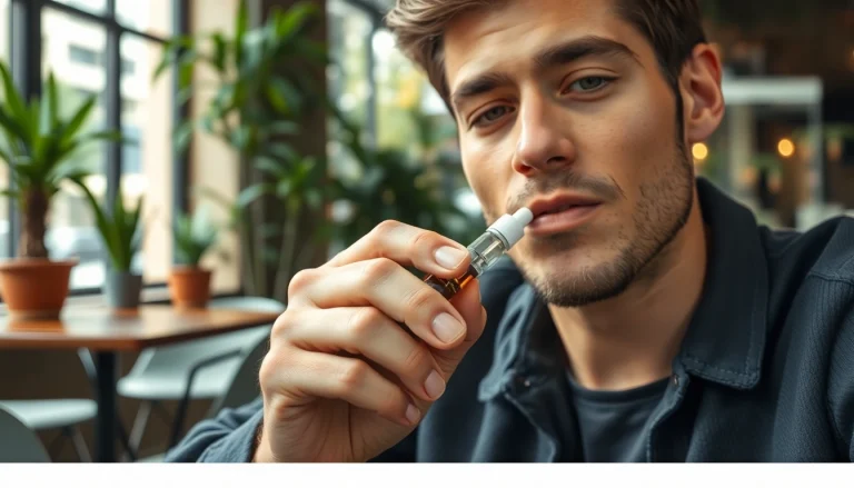 Learn how to smoke a cart without a battery in a relaxed cafe setting.
