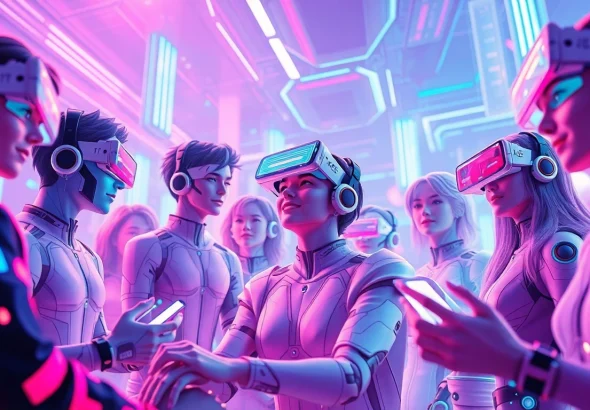 Engaging scene of character ai nsfw with customizable AI characters in a vibrant, futuristic digital landscape.